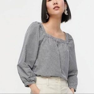 J.Crew Gingham Square Neck blouse